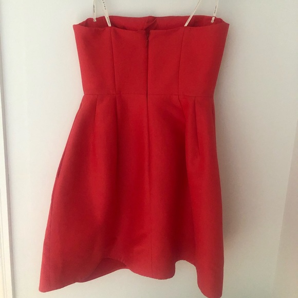 NEW *RED!* Halston Heritage Silk Strapless Dress - Picture 5 of 6